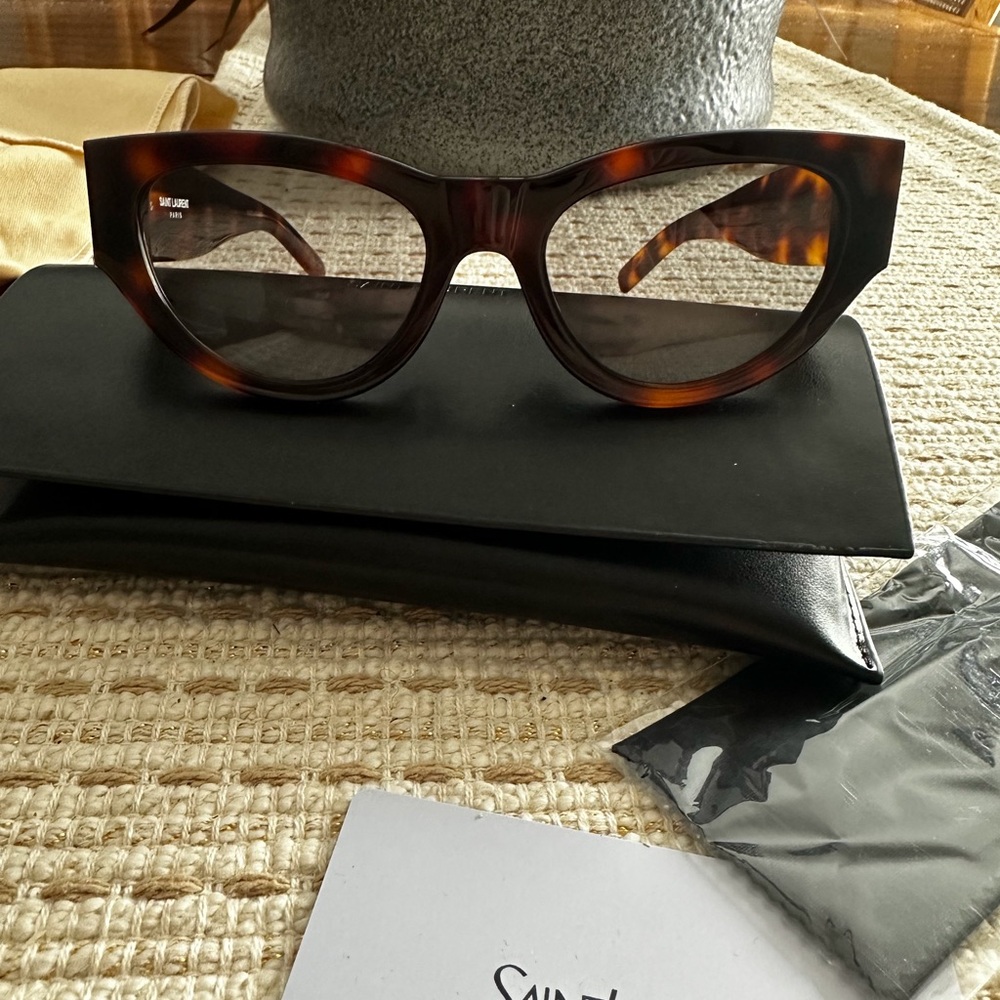 YSL Brown Sunglasses with Gold Accents - Picture 11 of 12